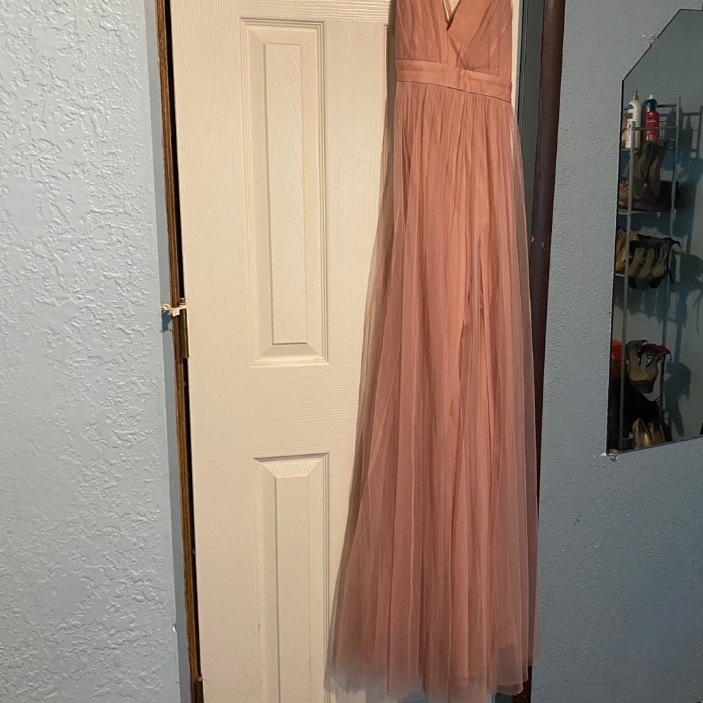 Pink tulle long dress.